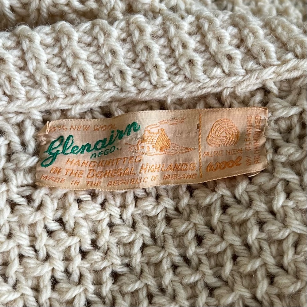 Vintage Hand Knit Irish Wool Cardigan - Picture 9 of 12